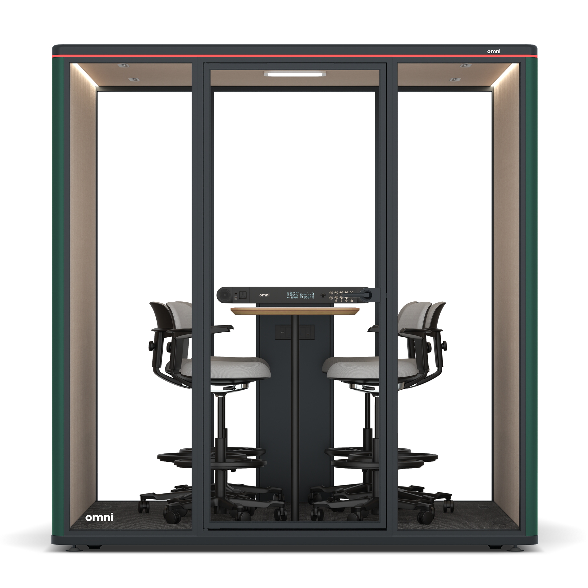 Omni SixCounter Meeting Table / RAL Moss Green / #a18e7e