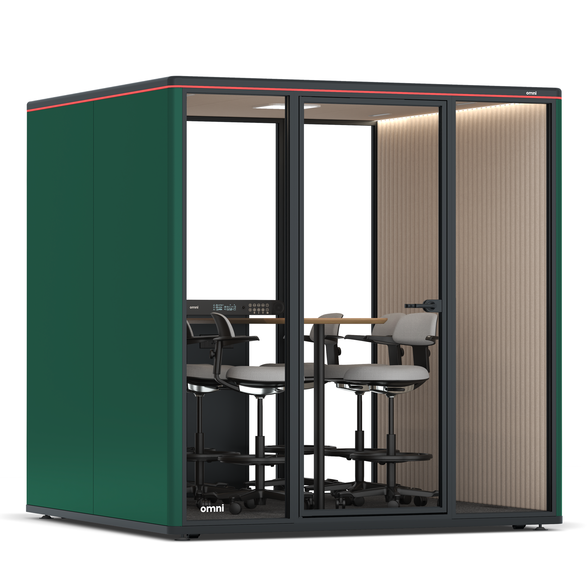 Omni SixCounter Meeting Table / RAL Moss Green / #a18e7e