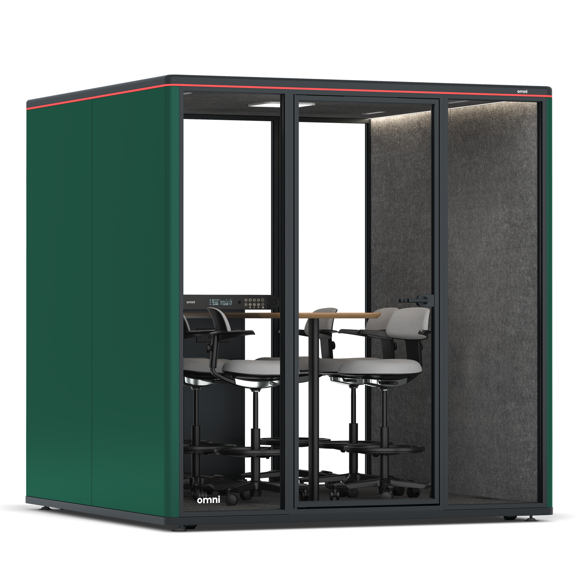 Omni SixCounter Meeting Table / RAL Moss Green / #615f5d