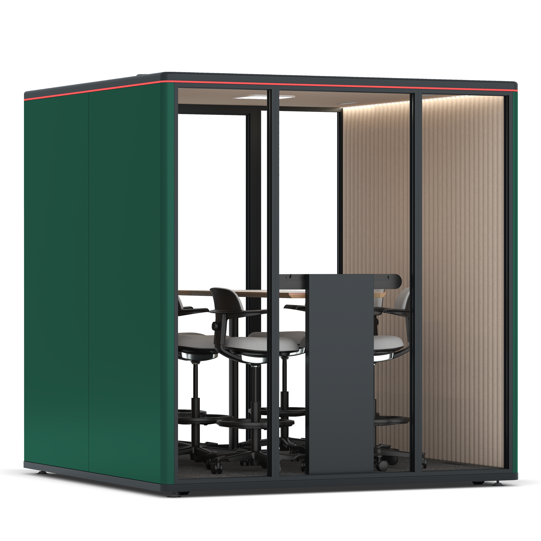 Omni SixCounter Meeting Table / RAL Moss Green / #a18e7e