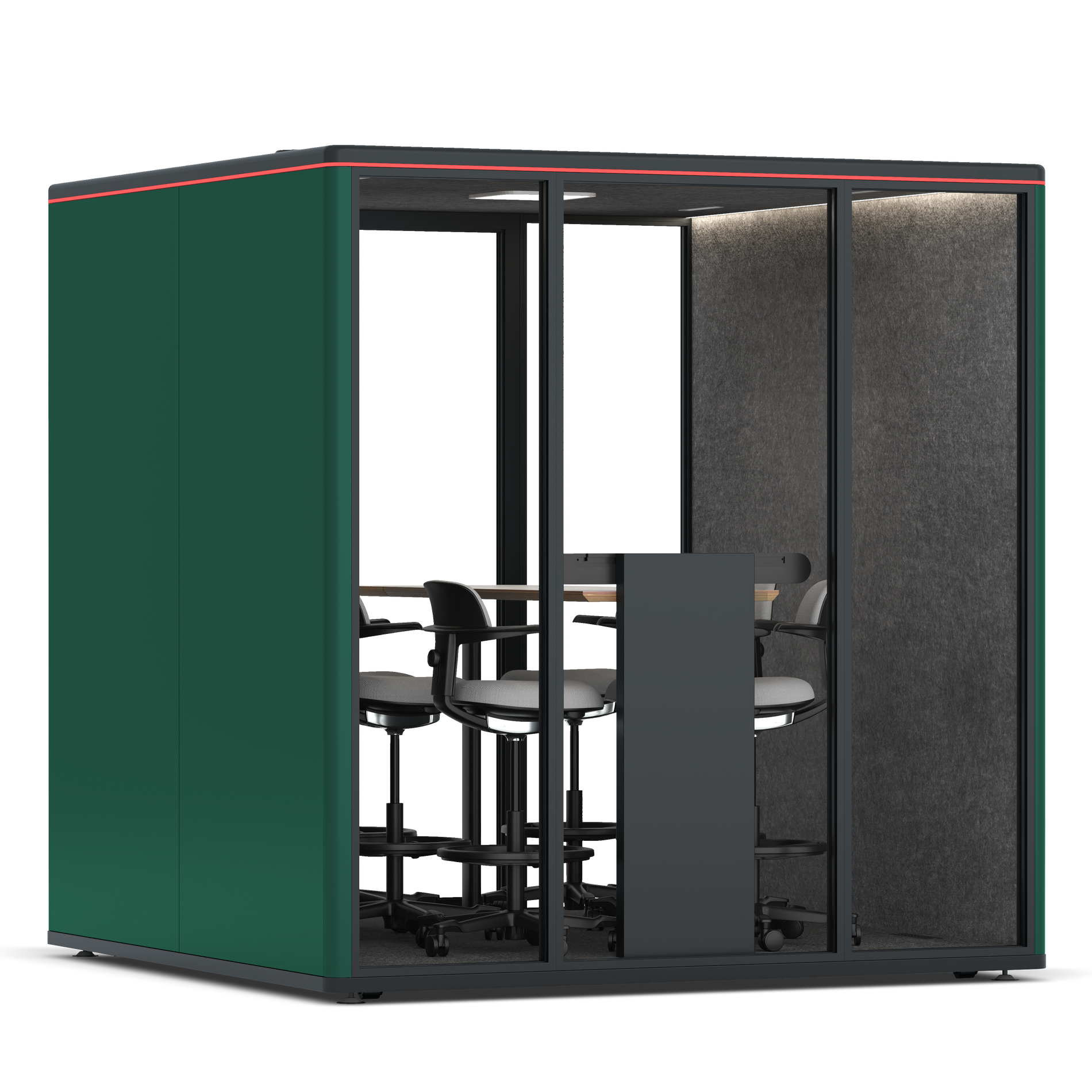 Omni SixCounter Meeting Table / RAL Moss Green / #615f5d
