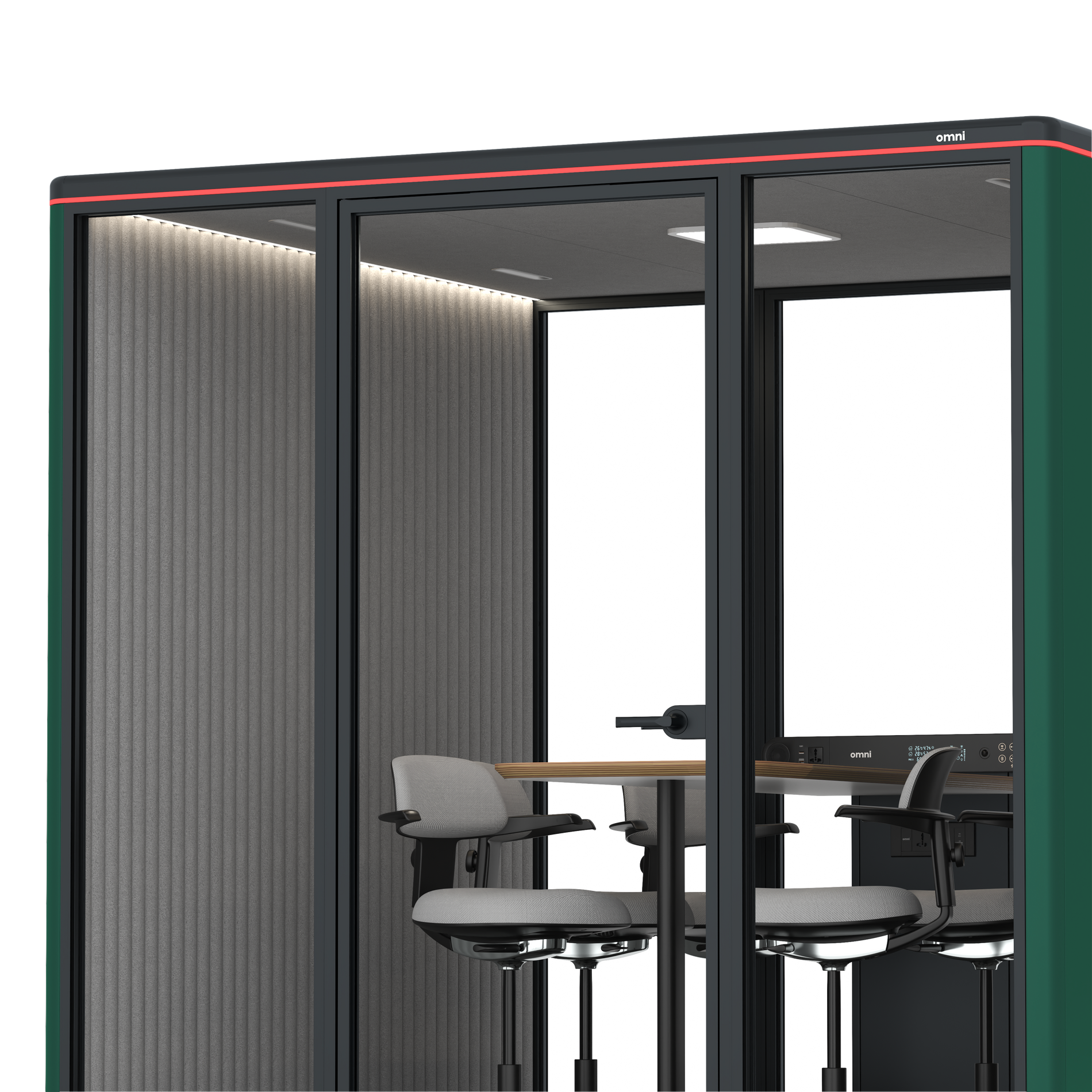 Omni SixCounter Meeting Table / RAL Moss Green / #6d6c69