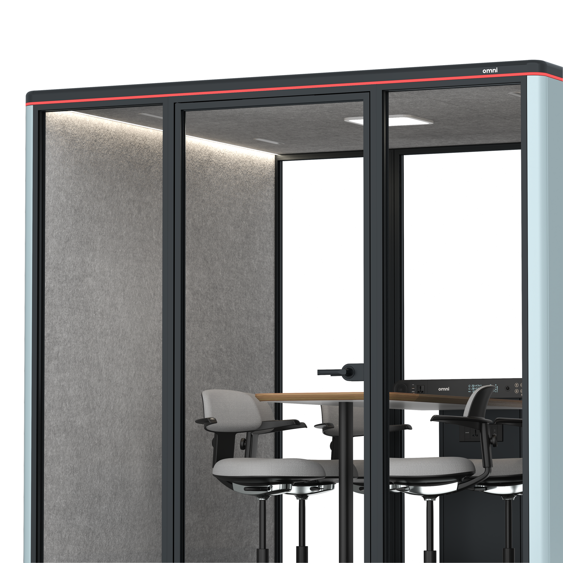 Omni SixCounter Meeting Table / RAL Grey Blue / #a49f98