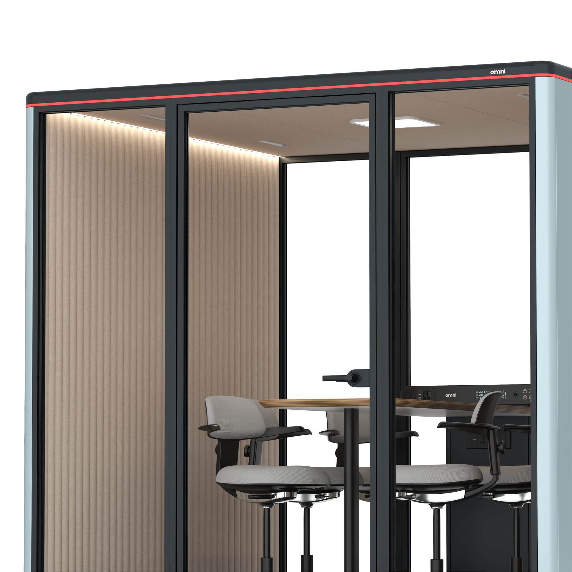 Omni SixCounter Meeting Table / RAL Grey Blue / #a18e7e