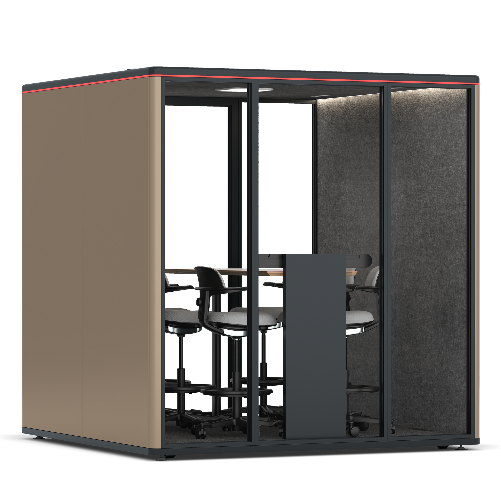 Omni SixCounter Meeting Table / RAL Grey Beige / #615f5d