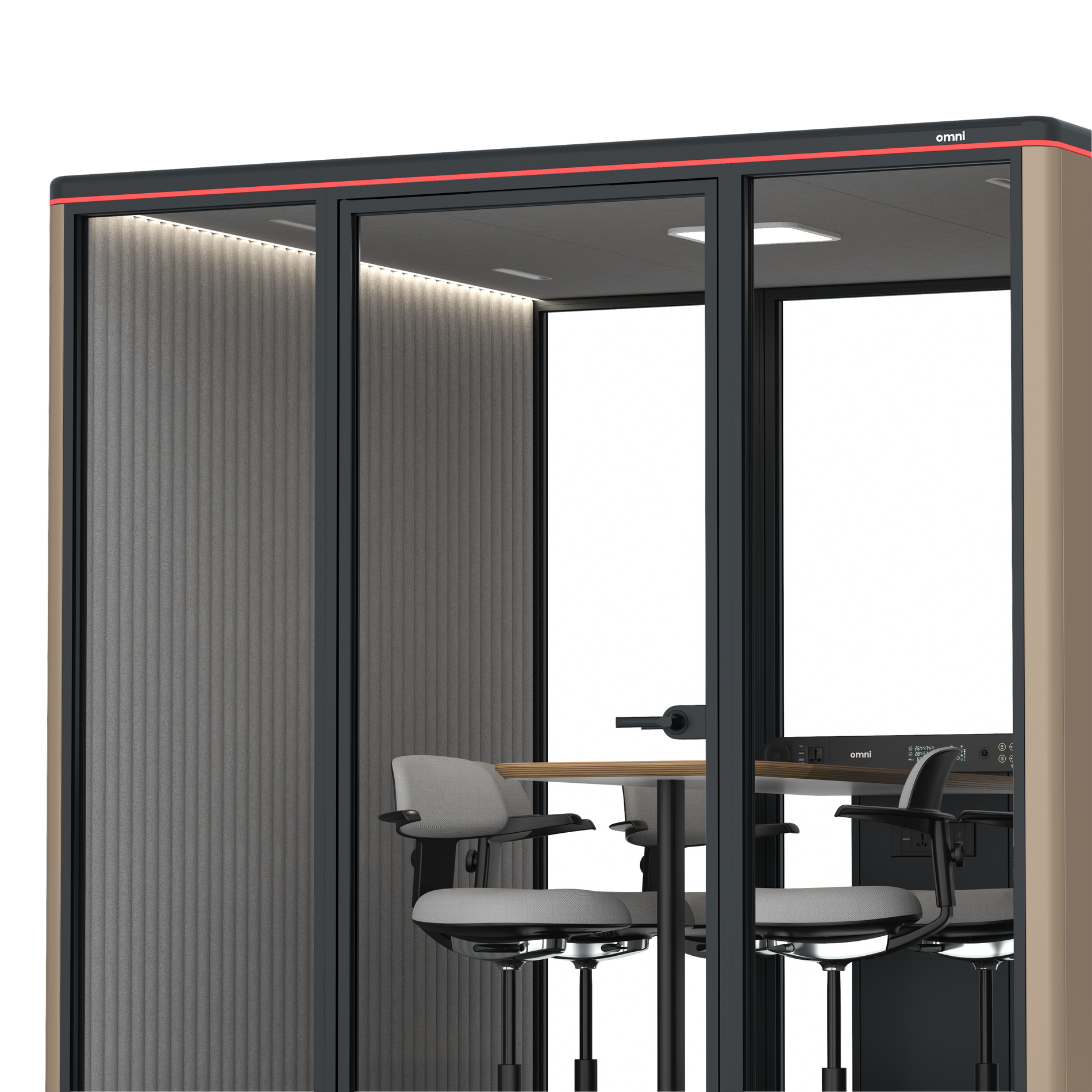 Omni SixCounter Meeting Table / RAL Grey Beige / #6d6c69