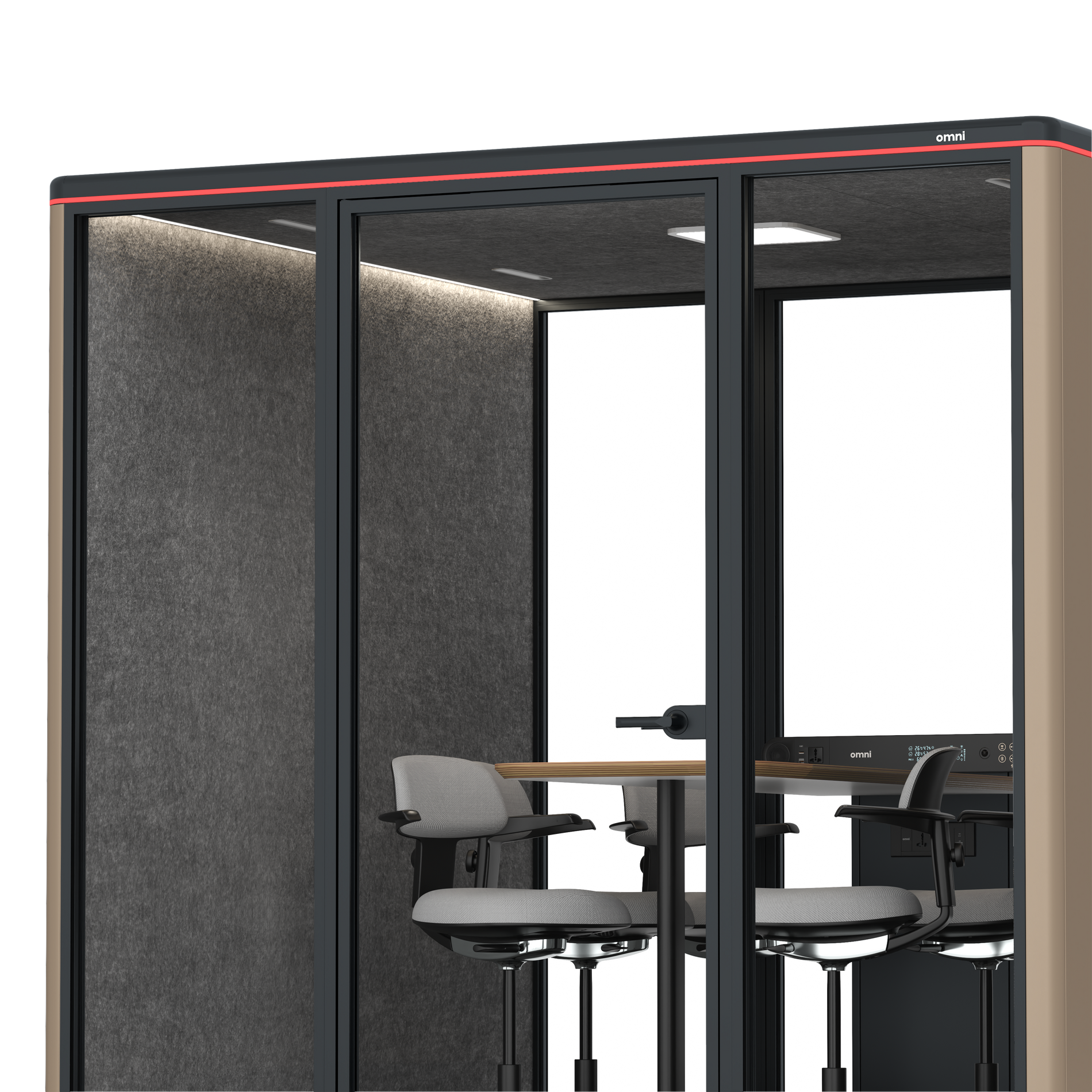 Omni SixCounter Meeting Table / RAL Grey Beige / #615f5d