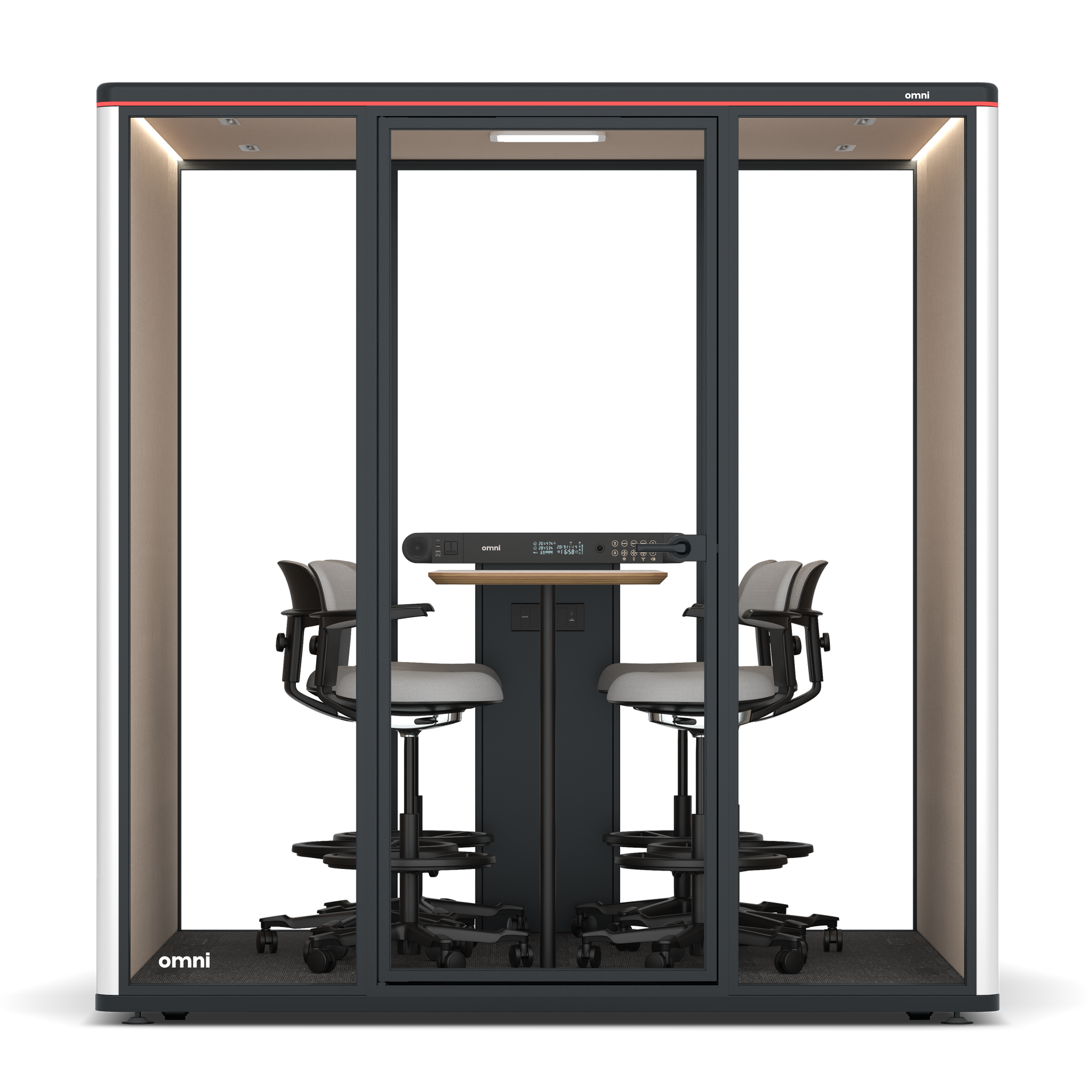 Omni SixCounter Meeting Table / WhiteRAL Pure White / #a18e7e