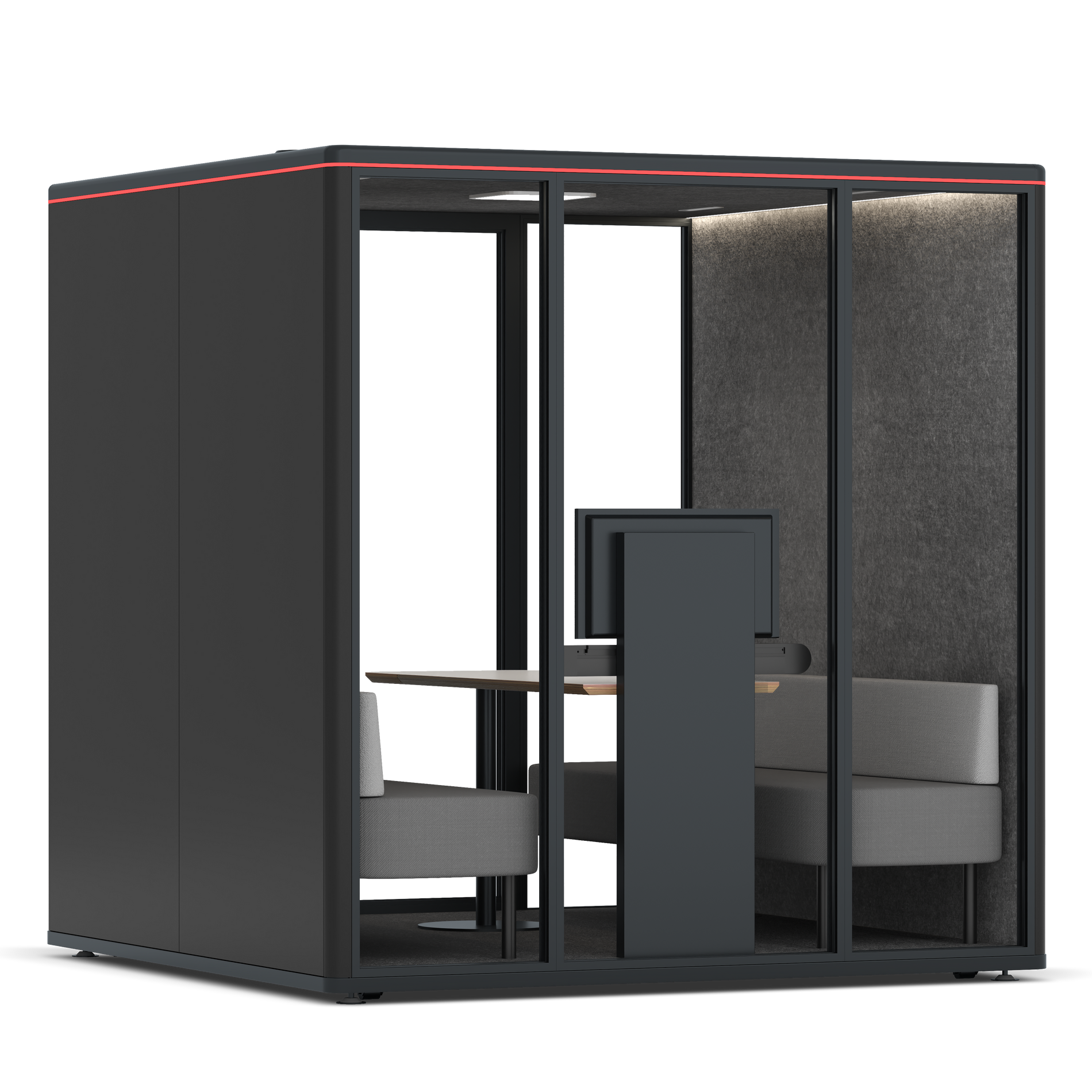 Omni SixSofa (+ Monitor Stand) / RAL Black / Dark Grey Pet Board