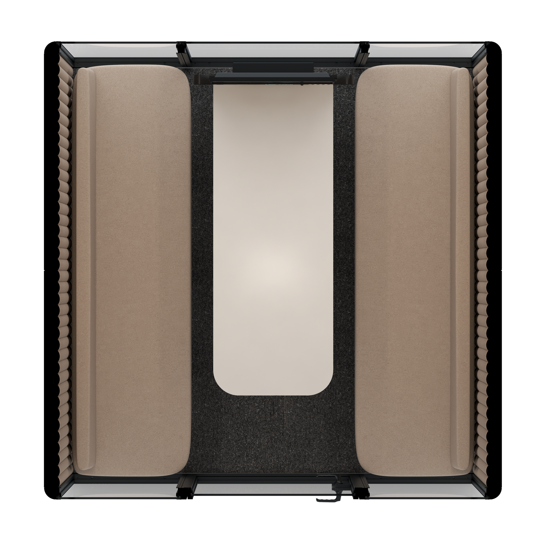 Omni SixSofa (+ Monitor Stand) / RAL Tomato Red / #a18e7e
