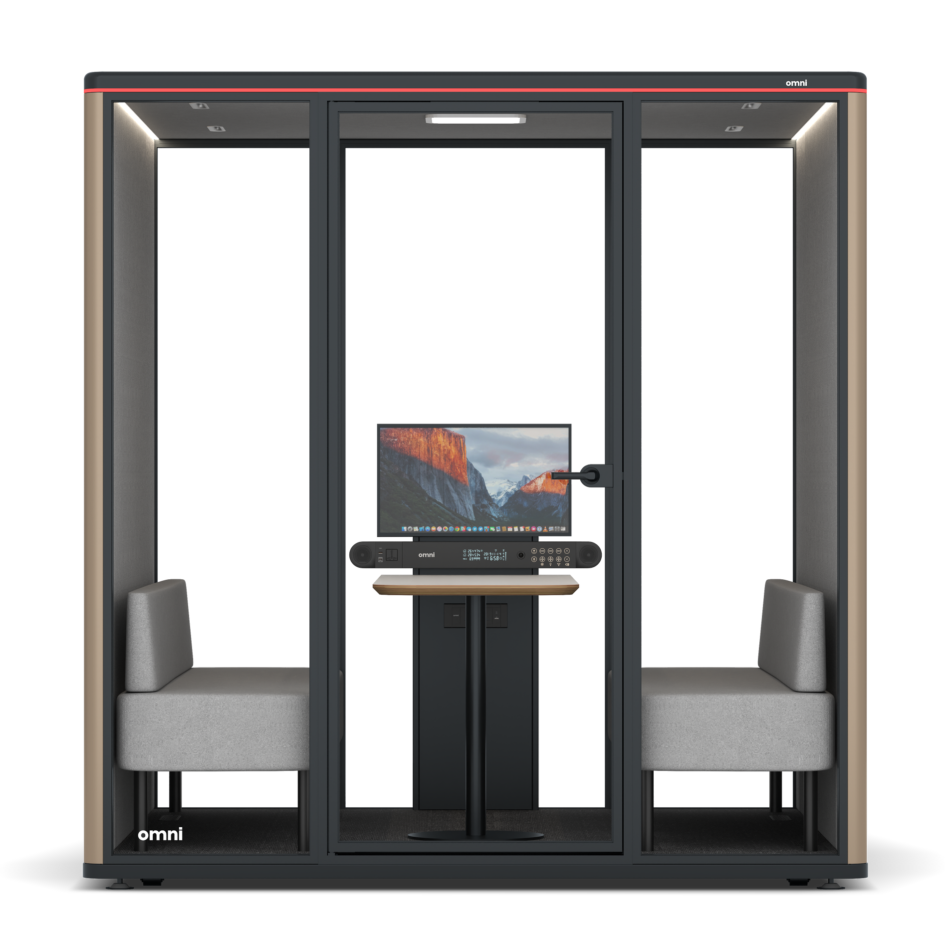 Omni SixSofa (+ Monitor Stand) / RAL Grey Beige / #6d6c69