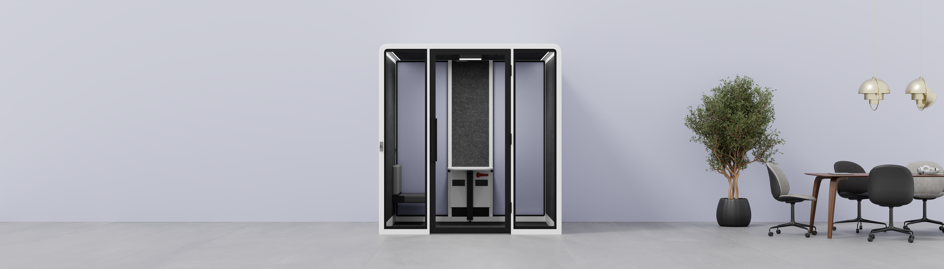 Accessible Meeting Booth - XLWhite / Bench Furniture Only