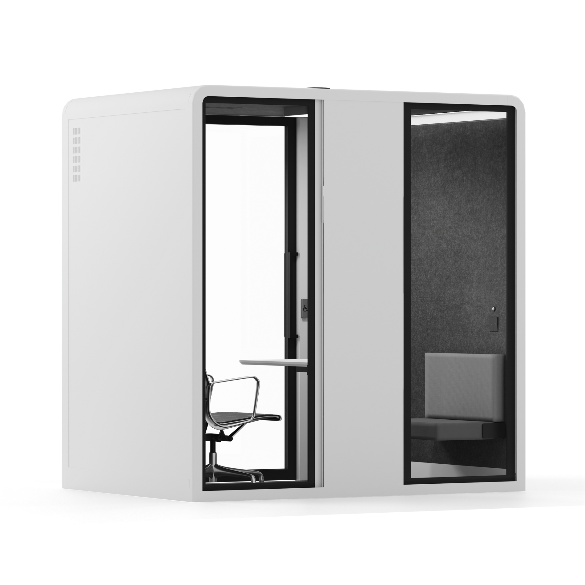 Cabina de Reuniones Acceso - XL White / '+2 Sillas de oficina