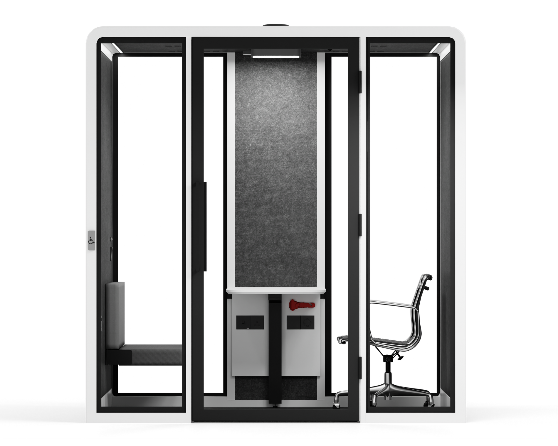 Accessible Meeting Booth - LargeWhite / +2 Office Chairs