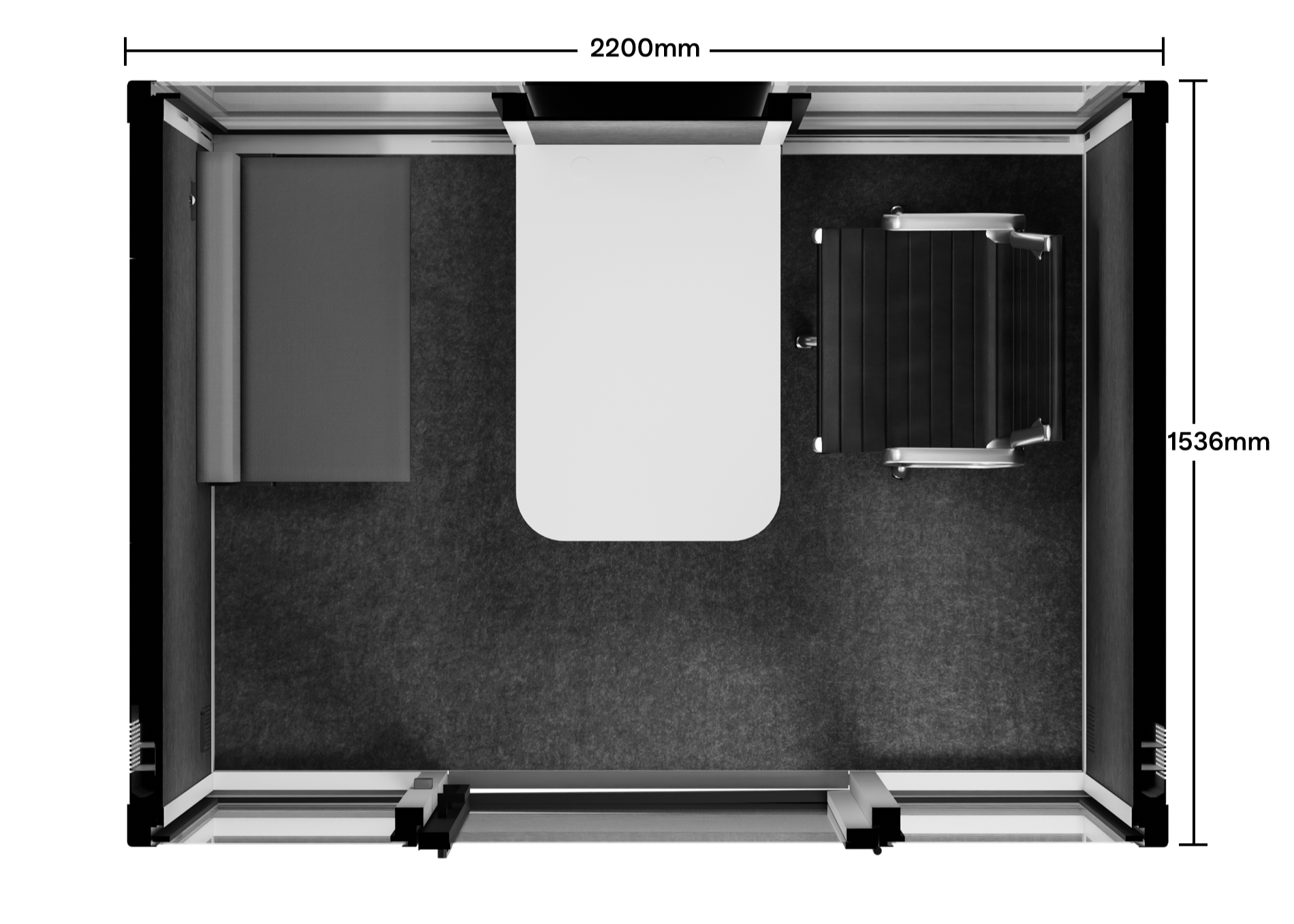 Accessible Meeting Booth - LargeWhite / +2 Office Chairs