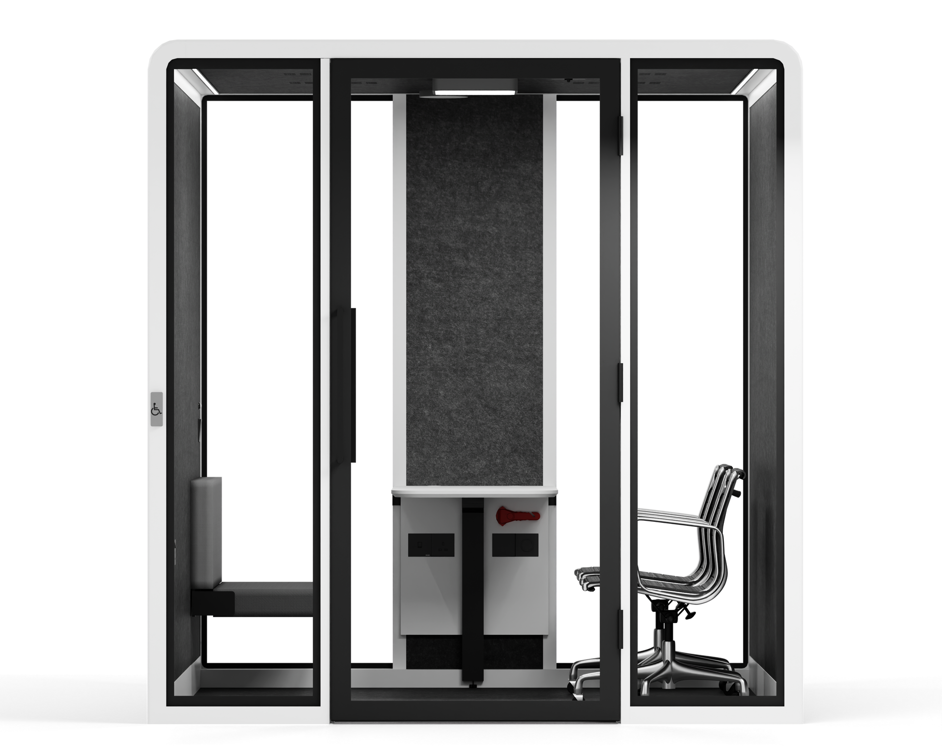 Accessible Meeting Booth - XLWhite / +2 Office Chairs