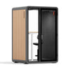 Quell - CoWorker - 1-2 Person Pod Sound Booth Sound Booth Store Wooden Dark Gray Electric Adjustable Work Station + Stool