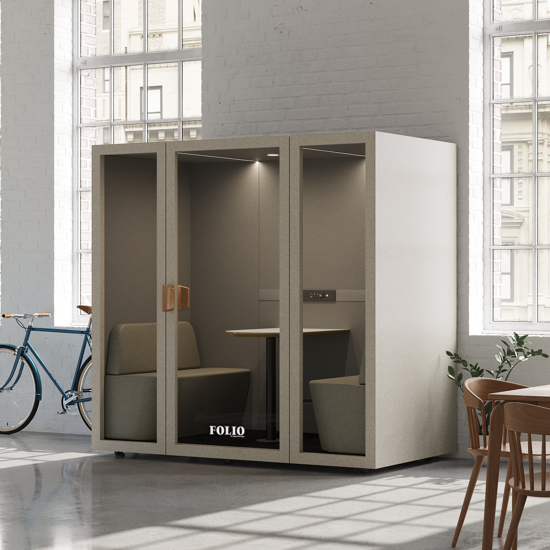 Folio Office Pod - 2-4 PersonFolio Beige / Furniture As Per Images