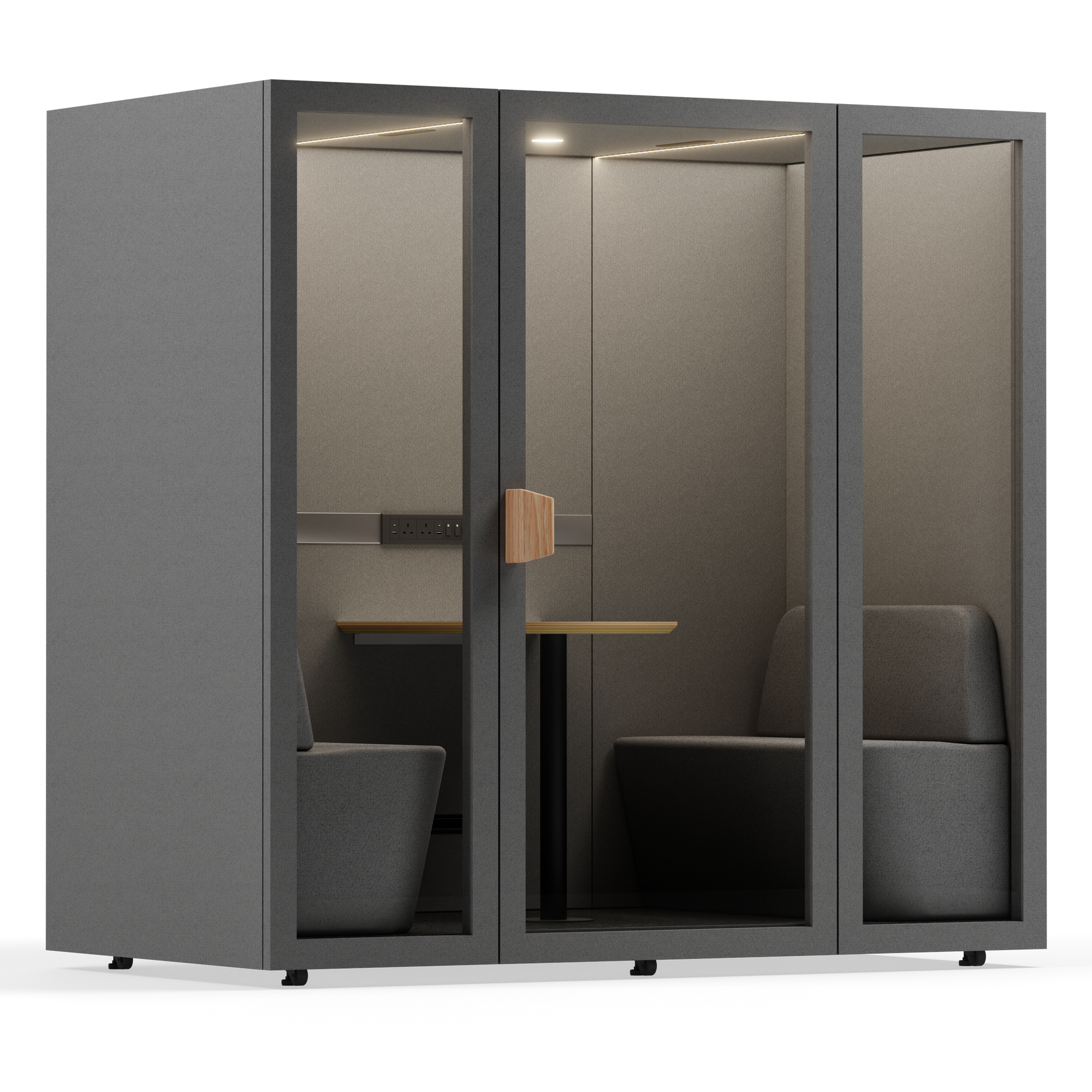 2 - 4 Person Meeting BoothFolio Dark Grey / Furniture As Per Images