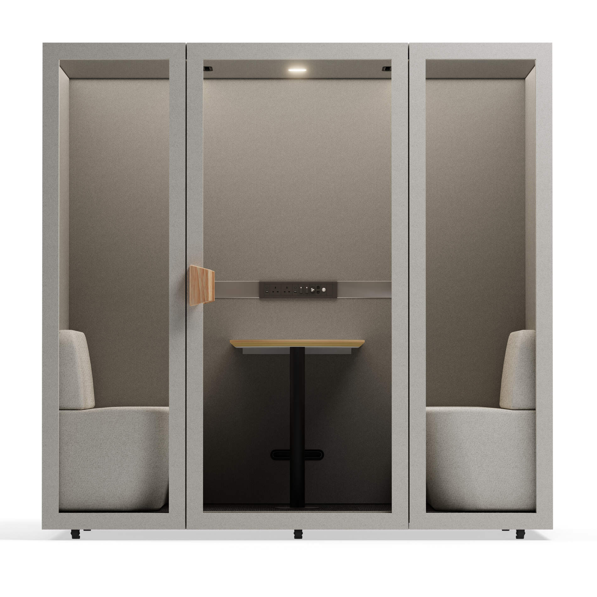 2 - 4 Person Meeting BoothFolio Pebble Grey / Furniture As Per Images