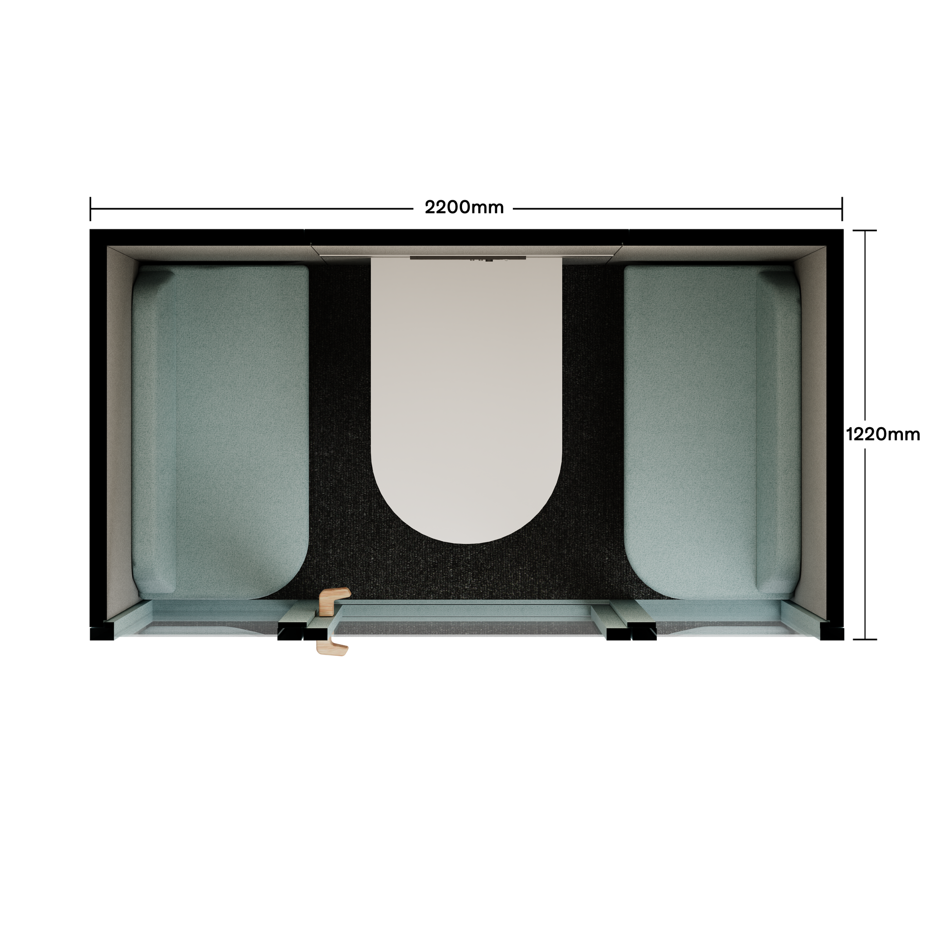 Folio Office Pod - 2-4 PersonFolio Dusty Teal / Furniture As Per Images