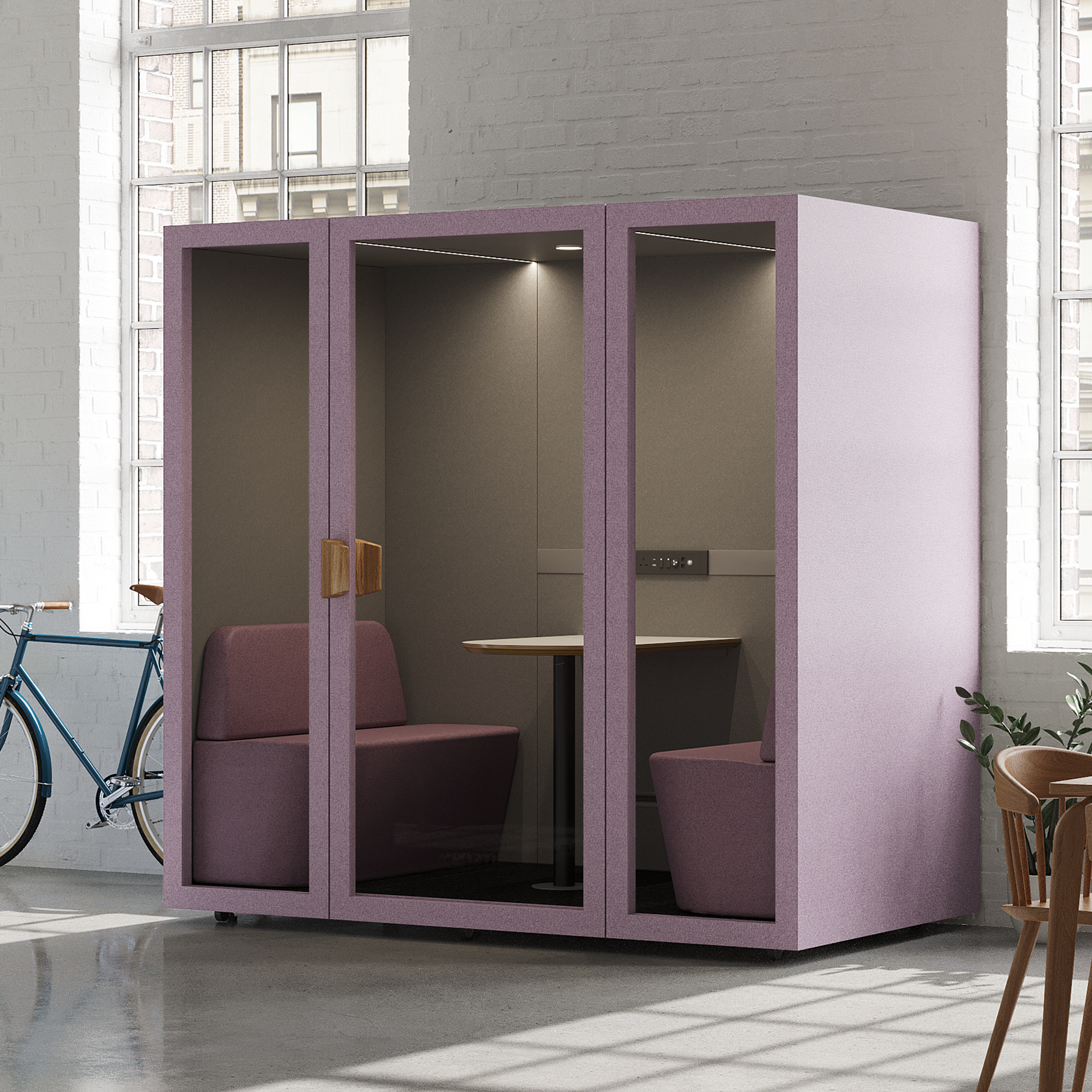2 - 4 Person Meeting BoothFolio Blush / Furniture As Per Images