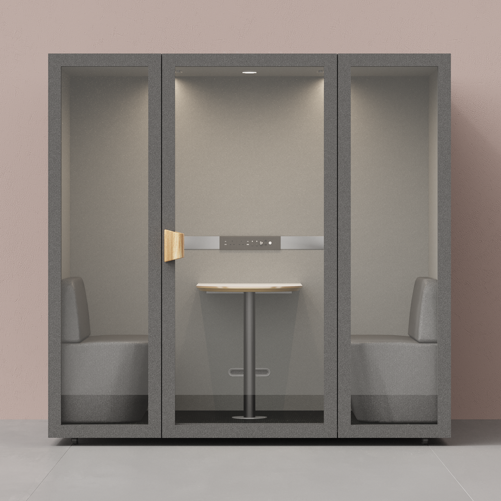 2 - 4 Person Meeting BoothFolio Dark Grey / Furniture As Per Images