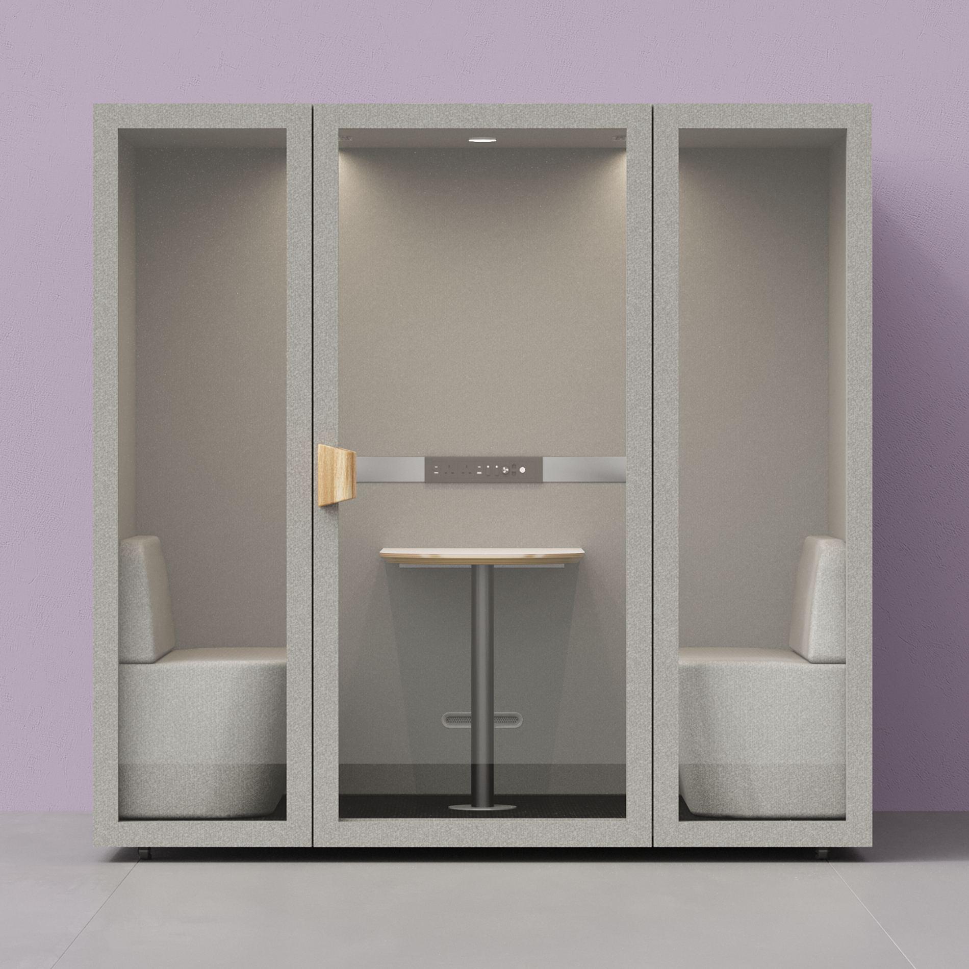 2 - 4 Person Meeting BoothFolio Pebble Grey / Furniture As Per Images