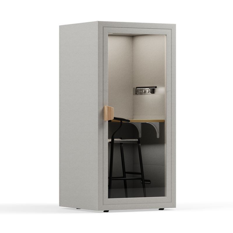 Office Phone Booth Folio - Stand UpFolio Pebble Grey / Furniture Set 2