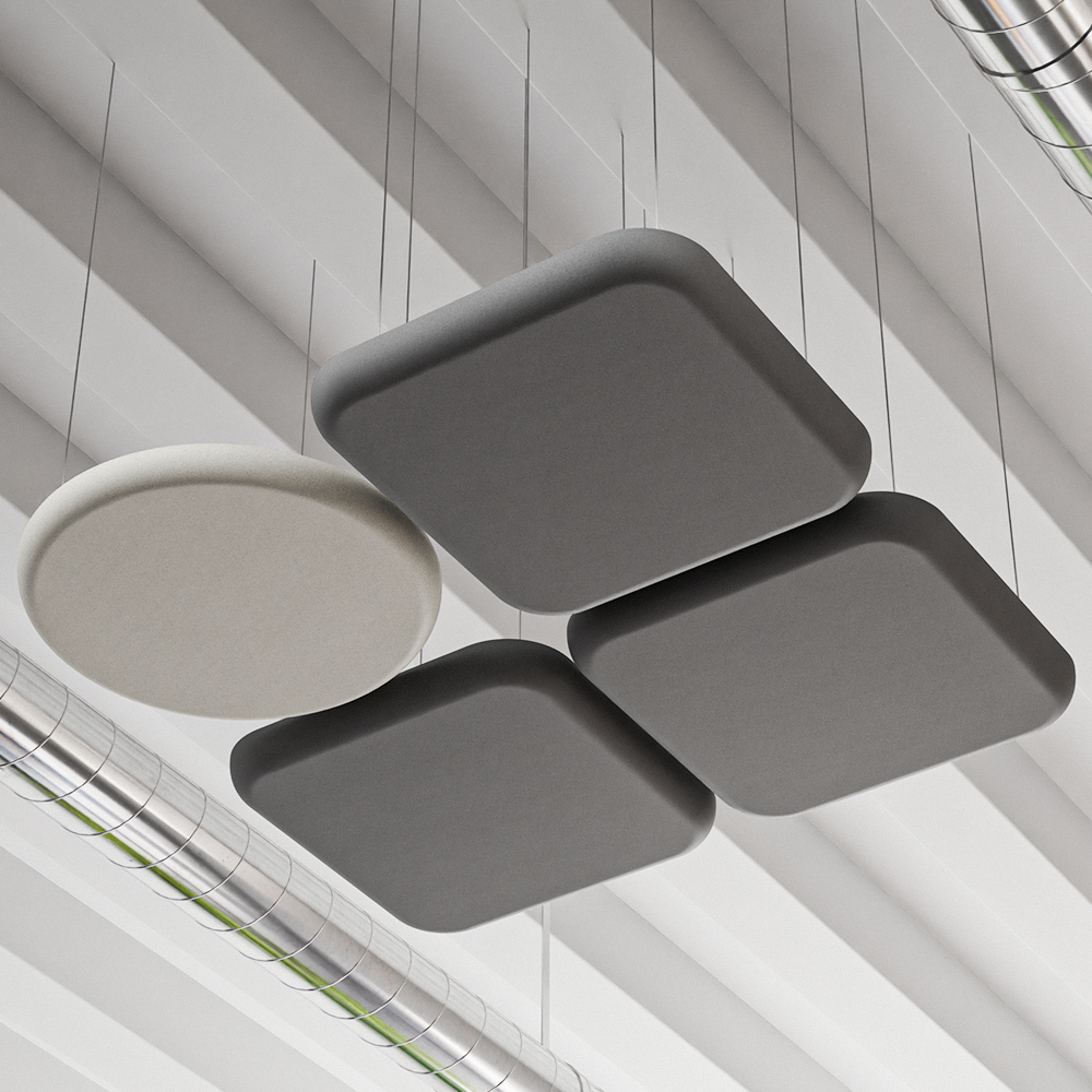 Folio Geometric Acoustic - Ceiling PanelDark Grey / Round / 60cm by 60cm