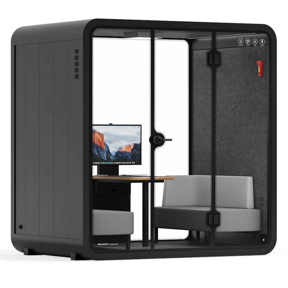 Quell - Meeting Booth - 4 Person for rentBlack / Dark Grey / Delux