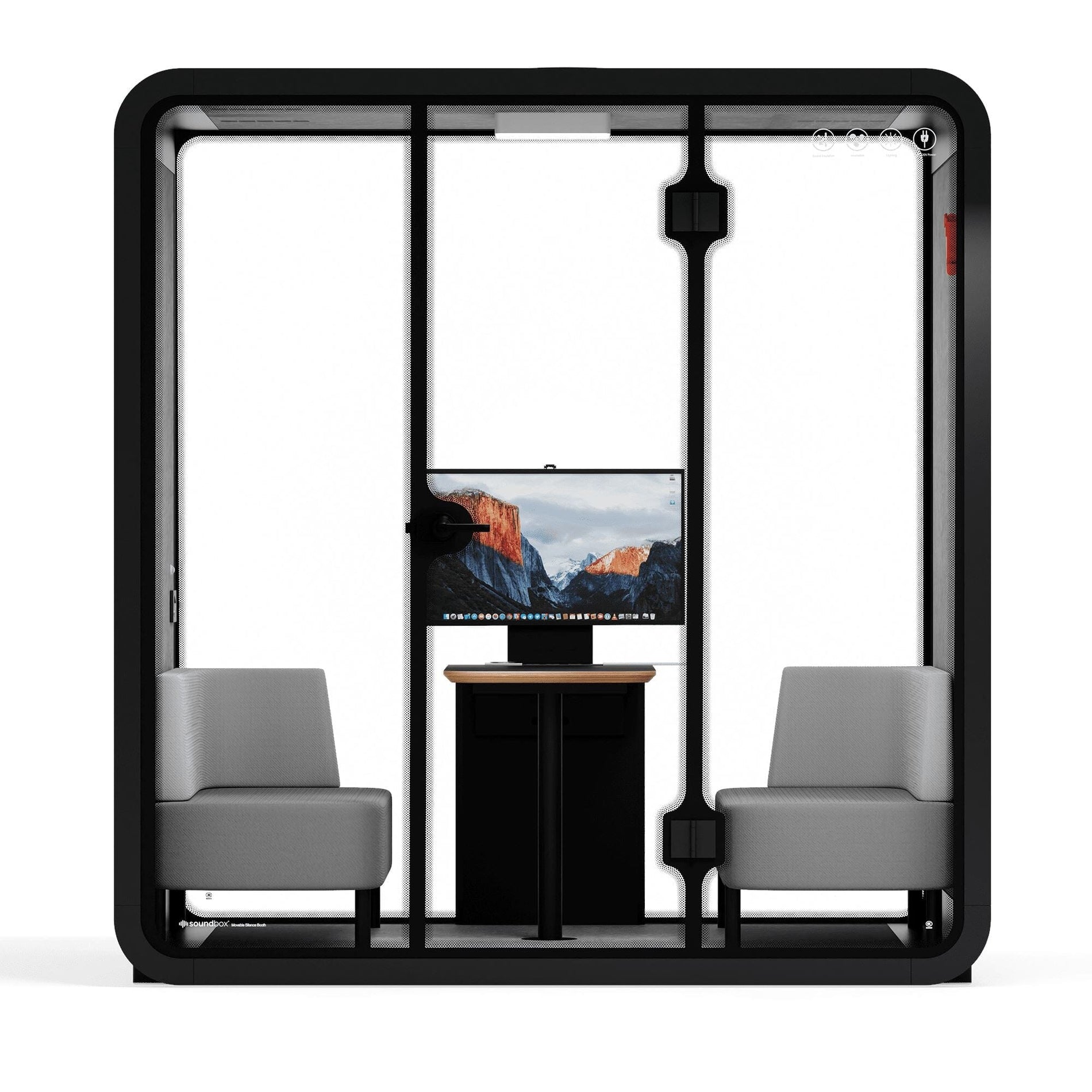 Quell - Coworker - 4 persoons vergadercabineWit / Donkergrijs / Luxe