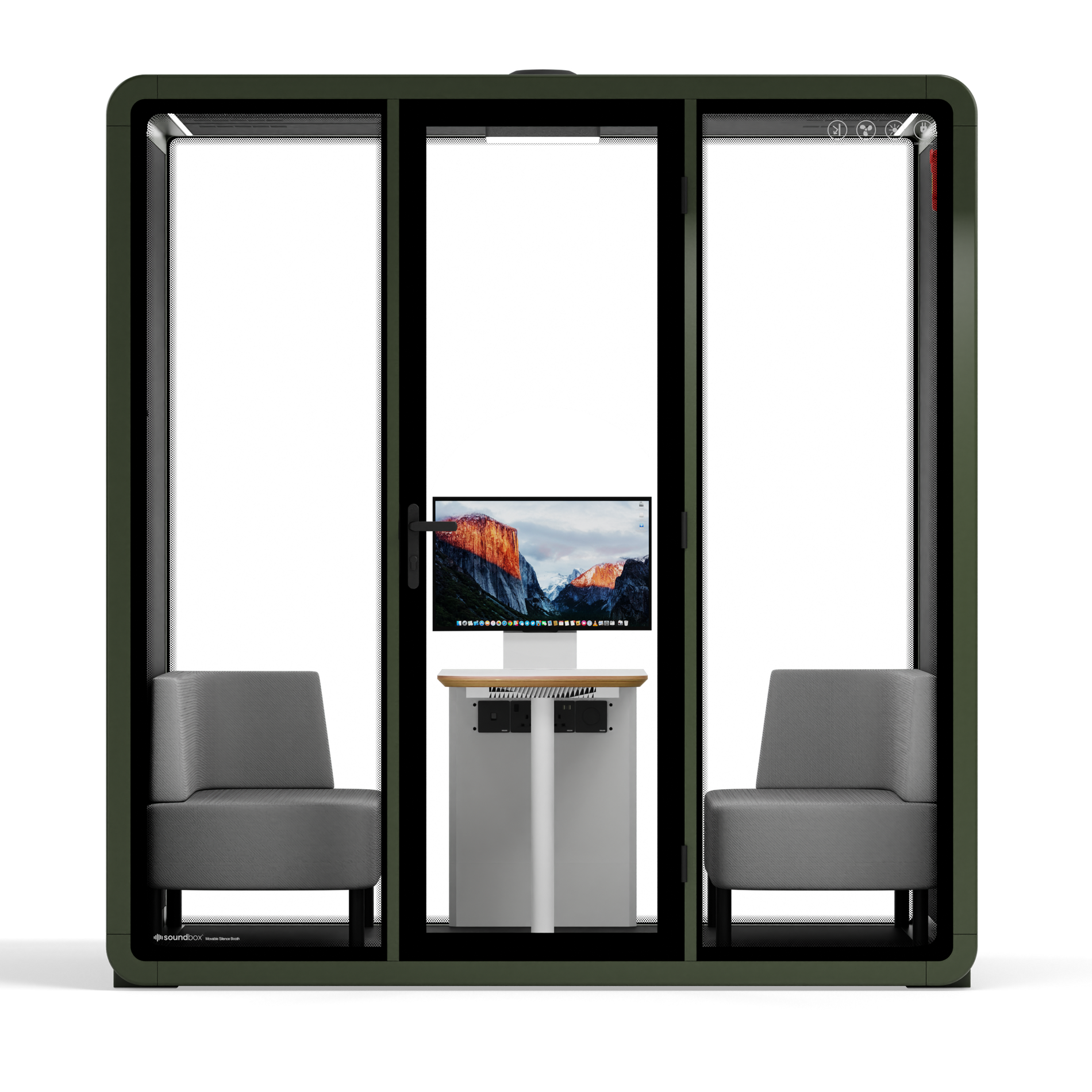 Quell - Coworker - 4-osobowa kabina konferencyjnaDark Green / Dark Grey / Delux