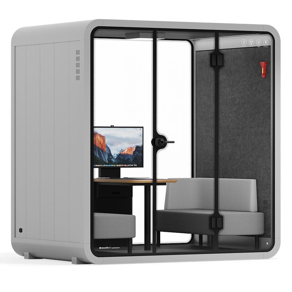 Quell - Meeting Booth - 4 Person for rentLight Grey / Dark Grey / Delux