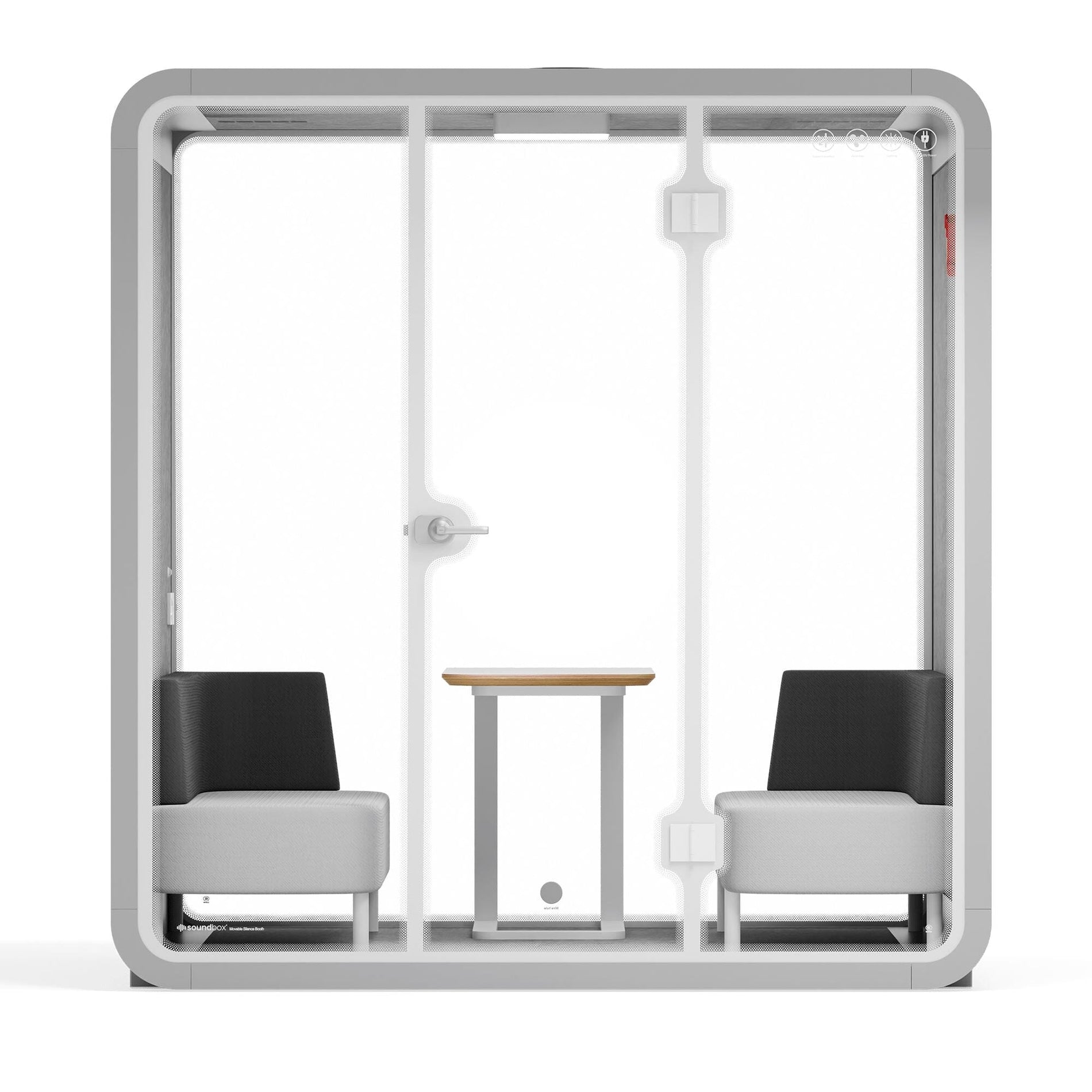 Quell - Coworker - 4 persoons vergadercabineWit / Donkergrijs / Luxe