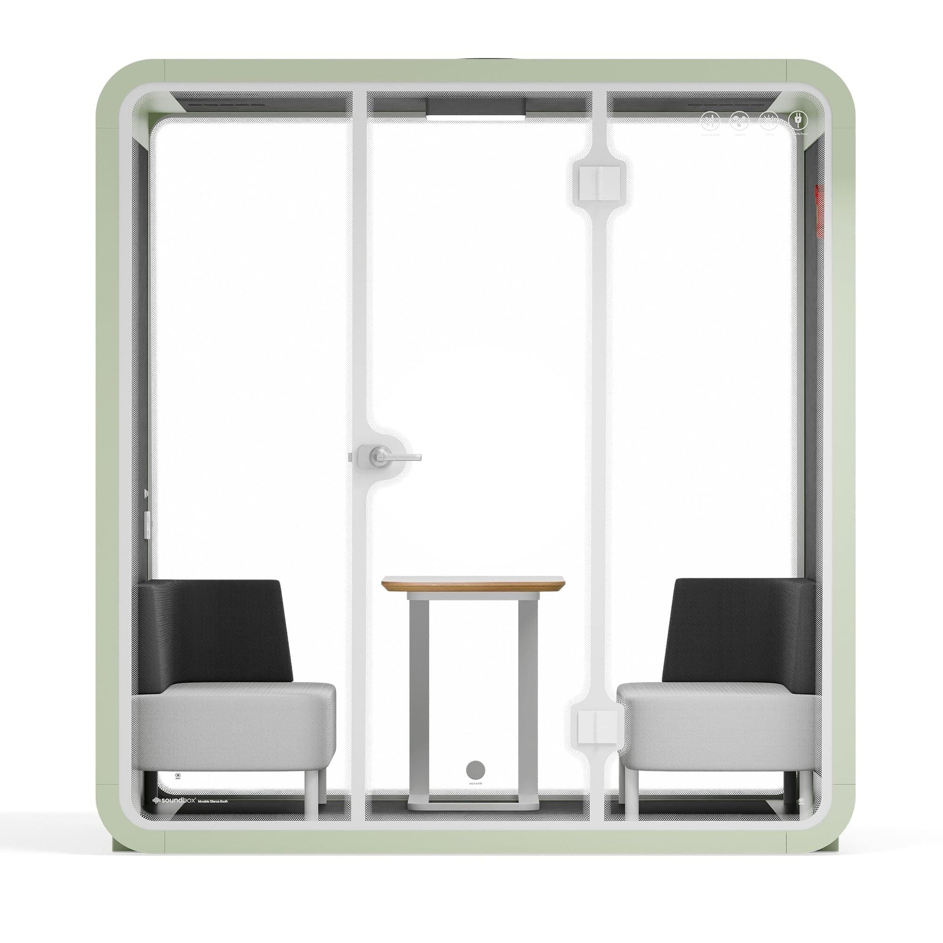 Quell - Coworker - 4 persoons vergadercabineWit / Donkergrijs / Luxe