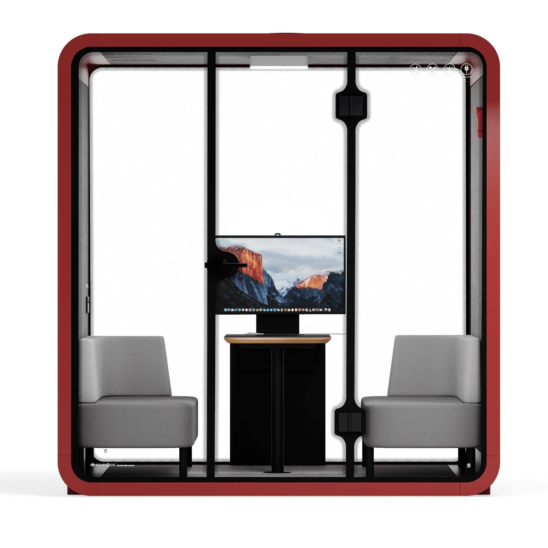 Quell - Coworker - 4 persoons vergadercabineWit / Donkergrijs / Luxe