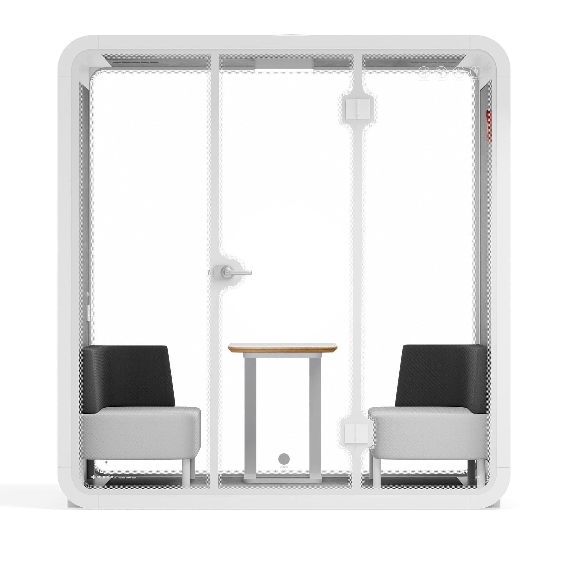 Quell - Coworker - 4 persoons vergadercabineWit / Donkergrijs / Luxe