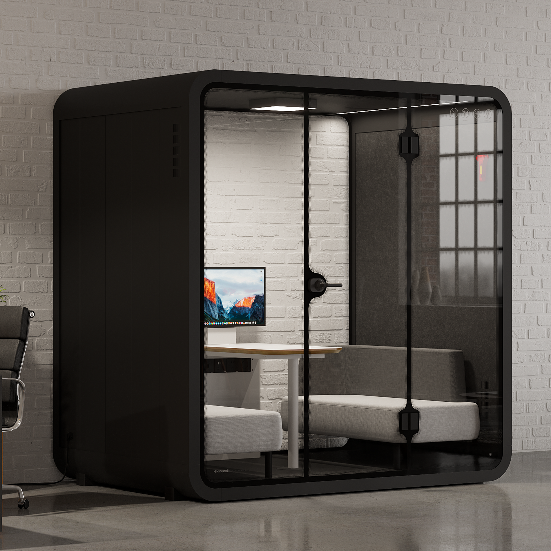 Quell - Meeting Booth - 4 PersonCharcoal / Dark Grey / No Furniture