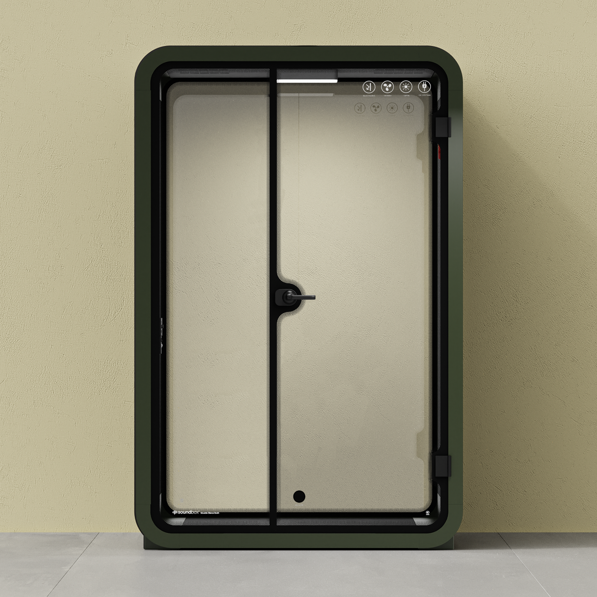 Quell - Office Pod - 2 PersonDark Green / Dark Gray / No Furniture
