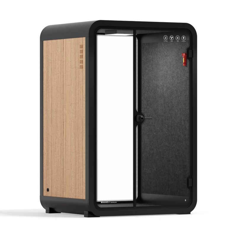 Office Phone Booth Quell - 2 PersonWooden / Dark Gray / No Furniture