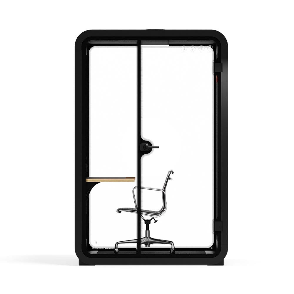Quell - Büro-Pod - 2 PersonenWooden / Dark Gray / Work Station + Designer Office Chair
