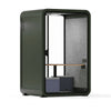 Quell - CoWorker - 1-2 Person Pod Sound Booth Sound Booth Store Dark Green Dark Gray Meeting Room + Table + Corner Stool