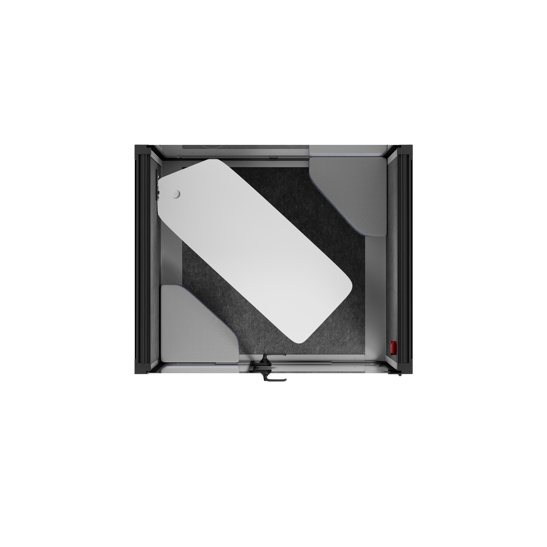 Quell Cabina telefonica da ufficio per due personeGrigio chiaro / Grigio scuro / Sala riunioni + tavolo + sgabello angolare