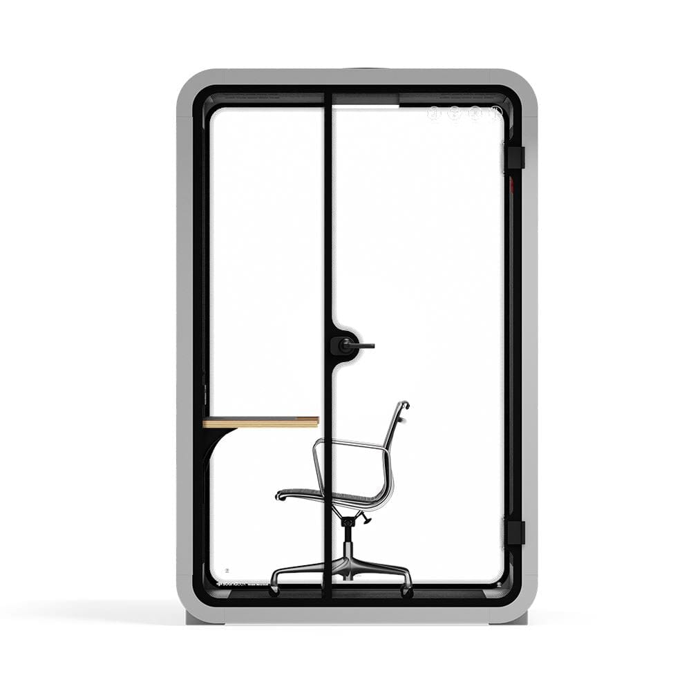 Quell - Office Pod - 2 PersonLight Grey / Dark Gray / Work Station + Designer Office Chair