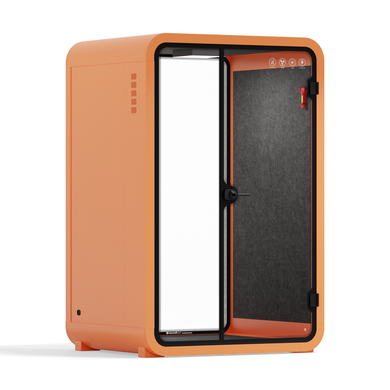 Office Phone Booth Quell - 2 PersonOrange / Dark Gray / No Furniture