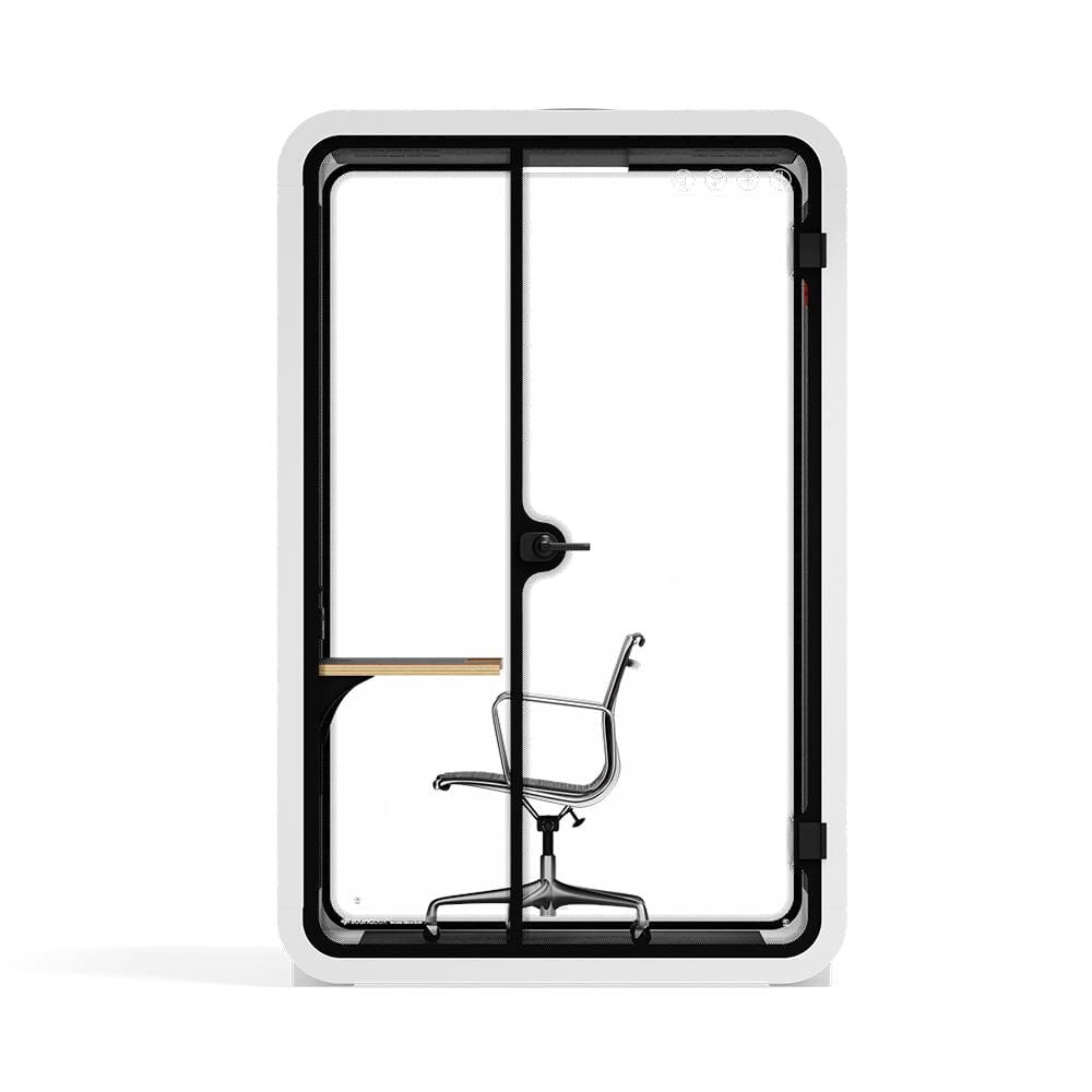 Quell - Office Pod - 2 PersonWhite / Dark Gray / Work Station + Designer Office Chair