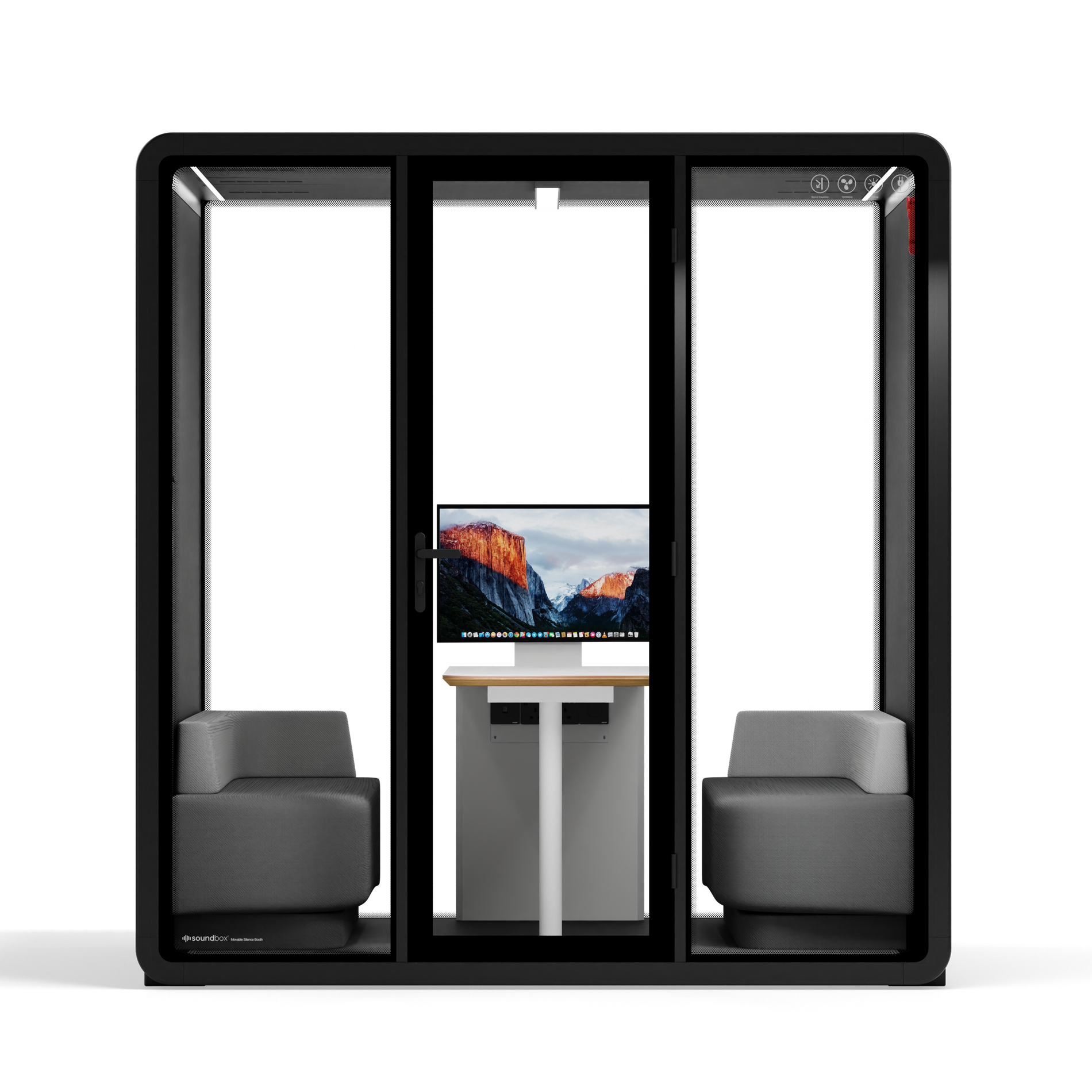 Quell - Coworker - 6-osobowa kabina konferencyjnaBlack / Dark Grey / Furniture Set 1