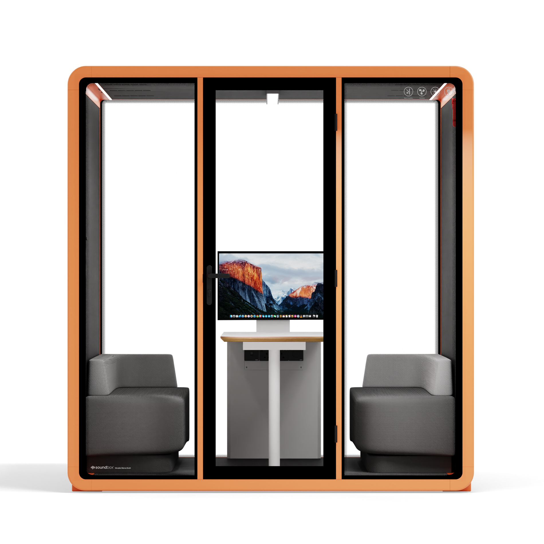 Quell - Coworker - 6-osobowa kabina konferencyjnaOrange / Dark Grey / Furniture Set 1
