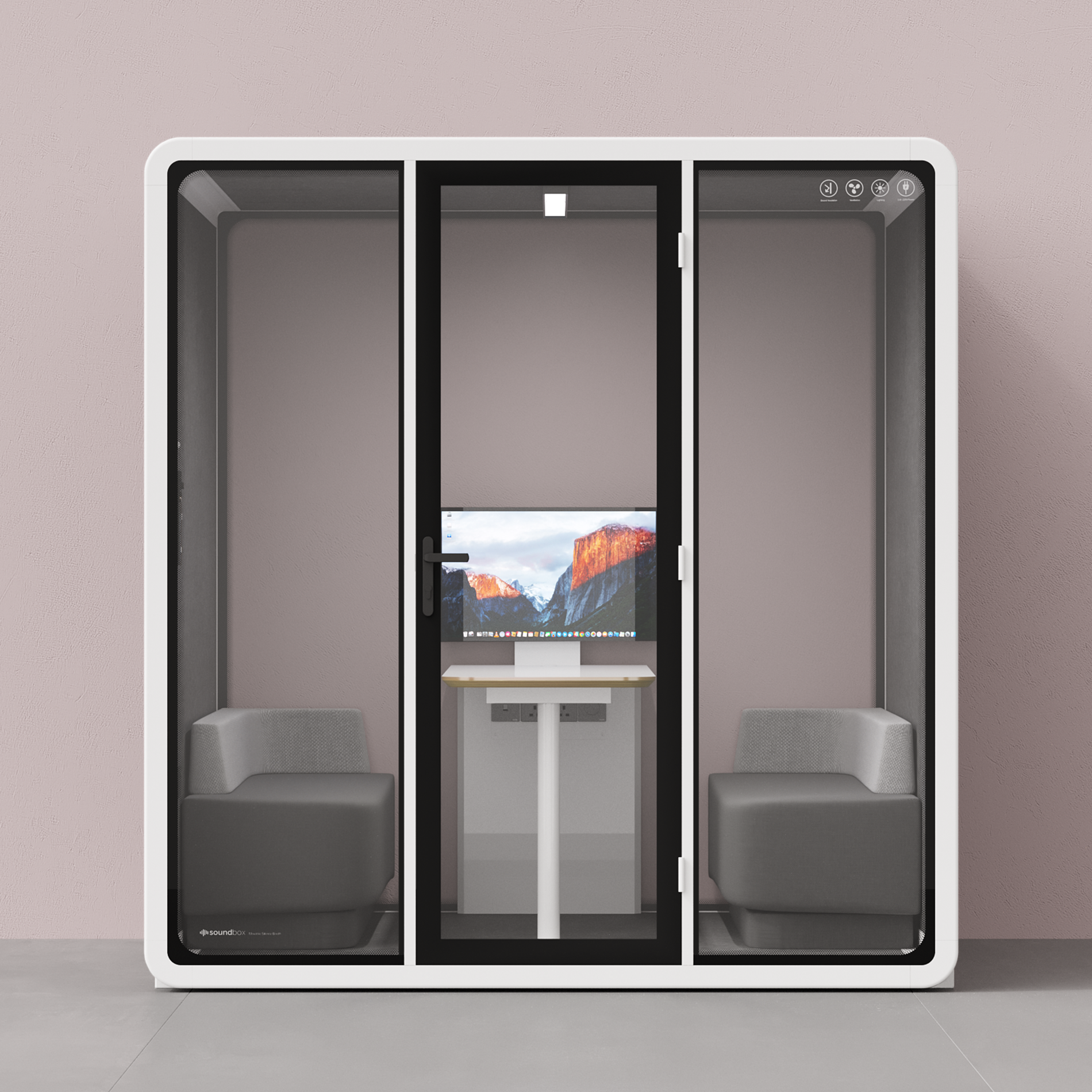 Quell - Coworker - 6-osobowa kabina konferencyjnaWhite / Dark Grey / Furniture Set 1